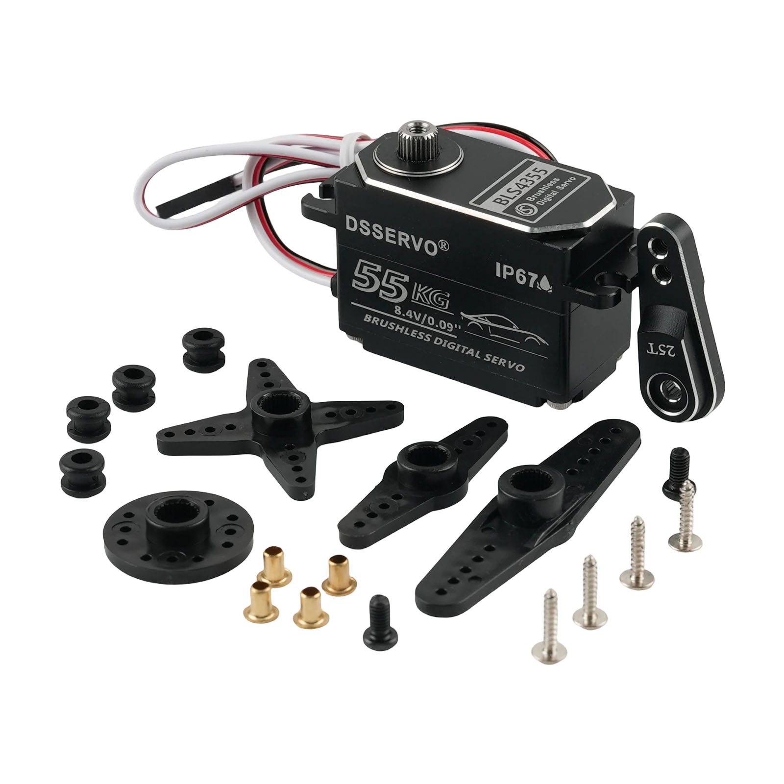 Rc Car Servo - Dsservo BLS4355 55 кг Низкопрофильный Цельнометаллический