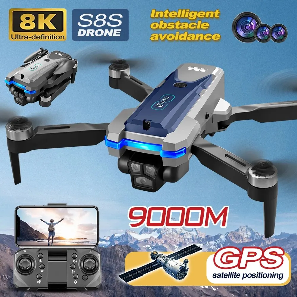Drone Gps Rc Tt36 - Складной Квадрокоптер S8S, GPS, Wi-Fi, 8K