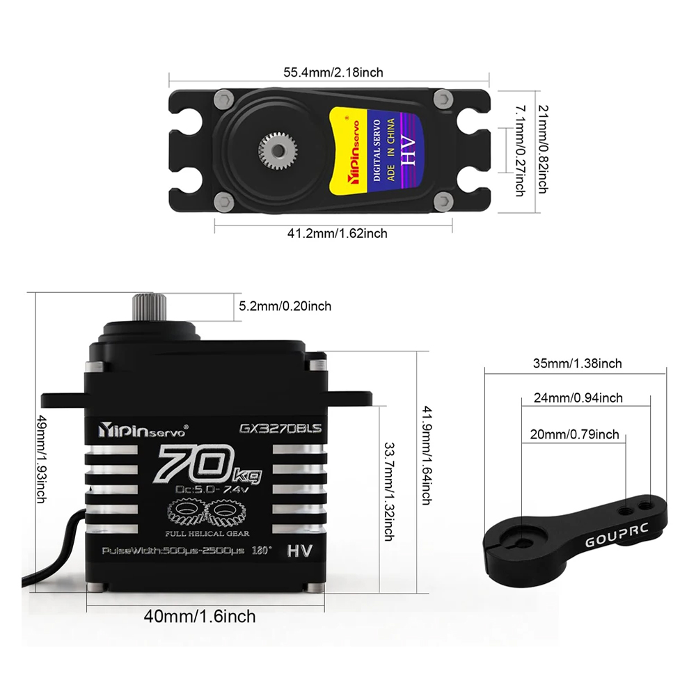 Бесщеточные сервоприводы 70KG  – обзор и цена Rc Car Servo